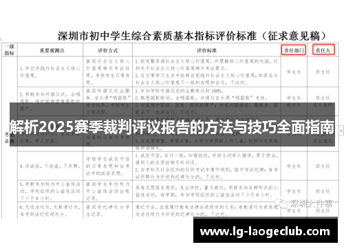 解析2025赛季裁判评议报告的方法与技巧全面指南